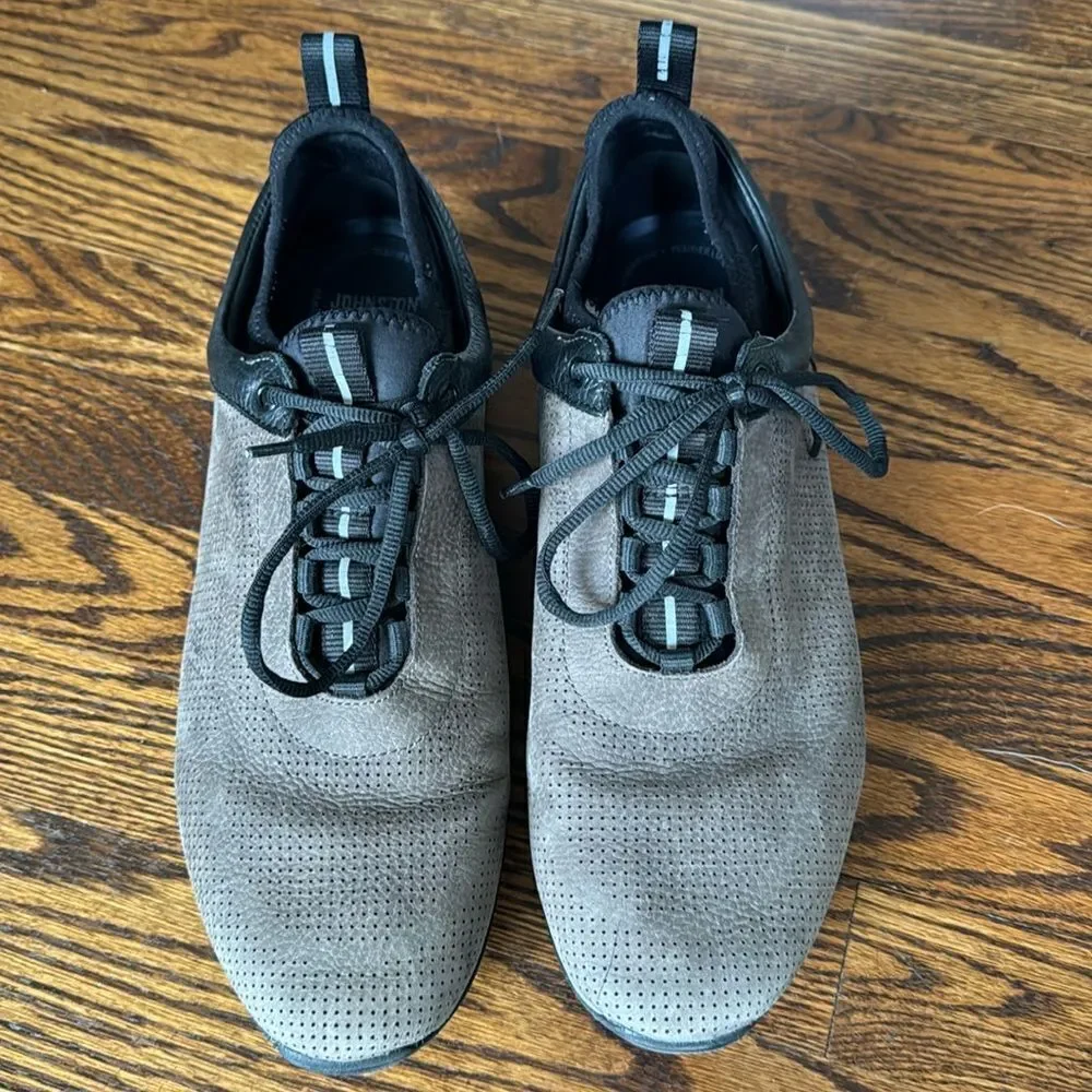 Johnston & Murphy Prentiss U Throat Sneaker Gray Nubuck. Waterproof. Size 11 1/2